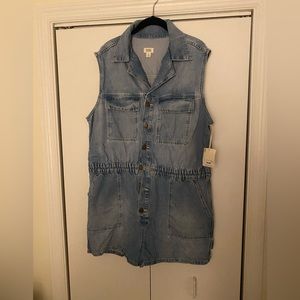 Ladies denim one piece shorts romper size XL